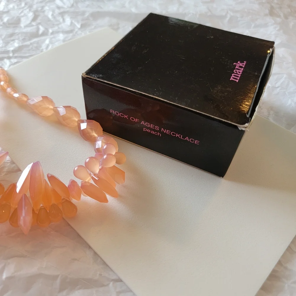 Rock of Ages Necklace in Peach Mark. Avon